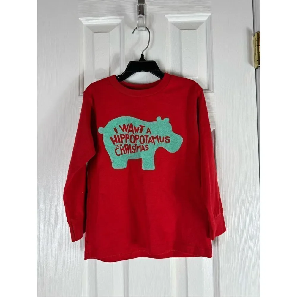 NWOT Red Hippopotamus Boys Shirt Size 5/6